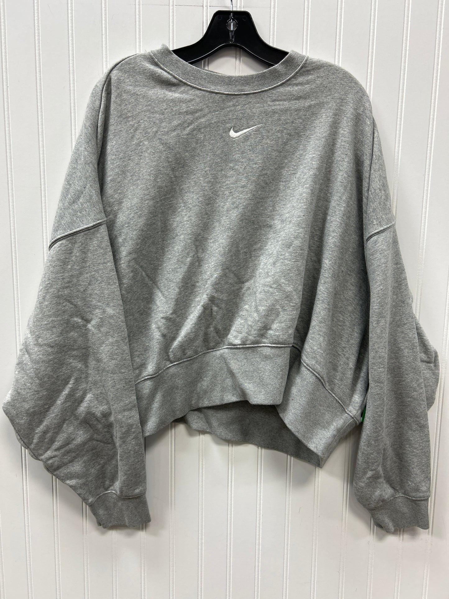 Athletic Top Ls Crewneck By Nike Apparel In Grey, Size:L