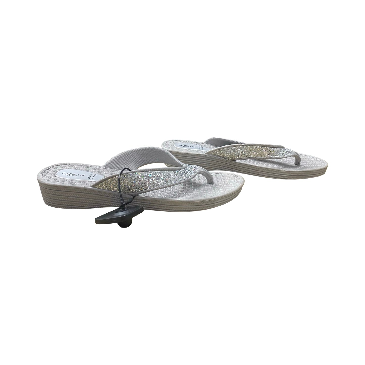 Sandals Flip Flops By Capelli In Grey, Size:9