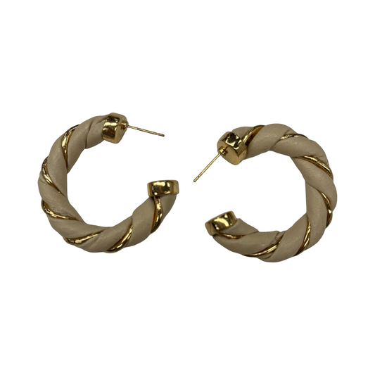 Earrings Hoop By Clothes Mentor In Gold & Tan