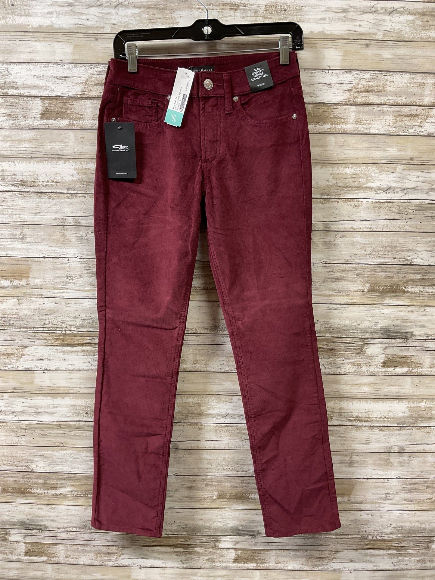 Pants Corduroy By Silver In Maroon, Size:2