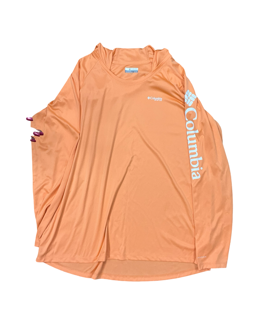 Athletic Top Ls Collar By Columbia In Orange, Size:2X