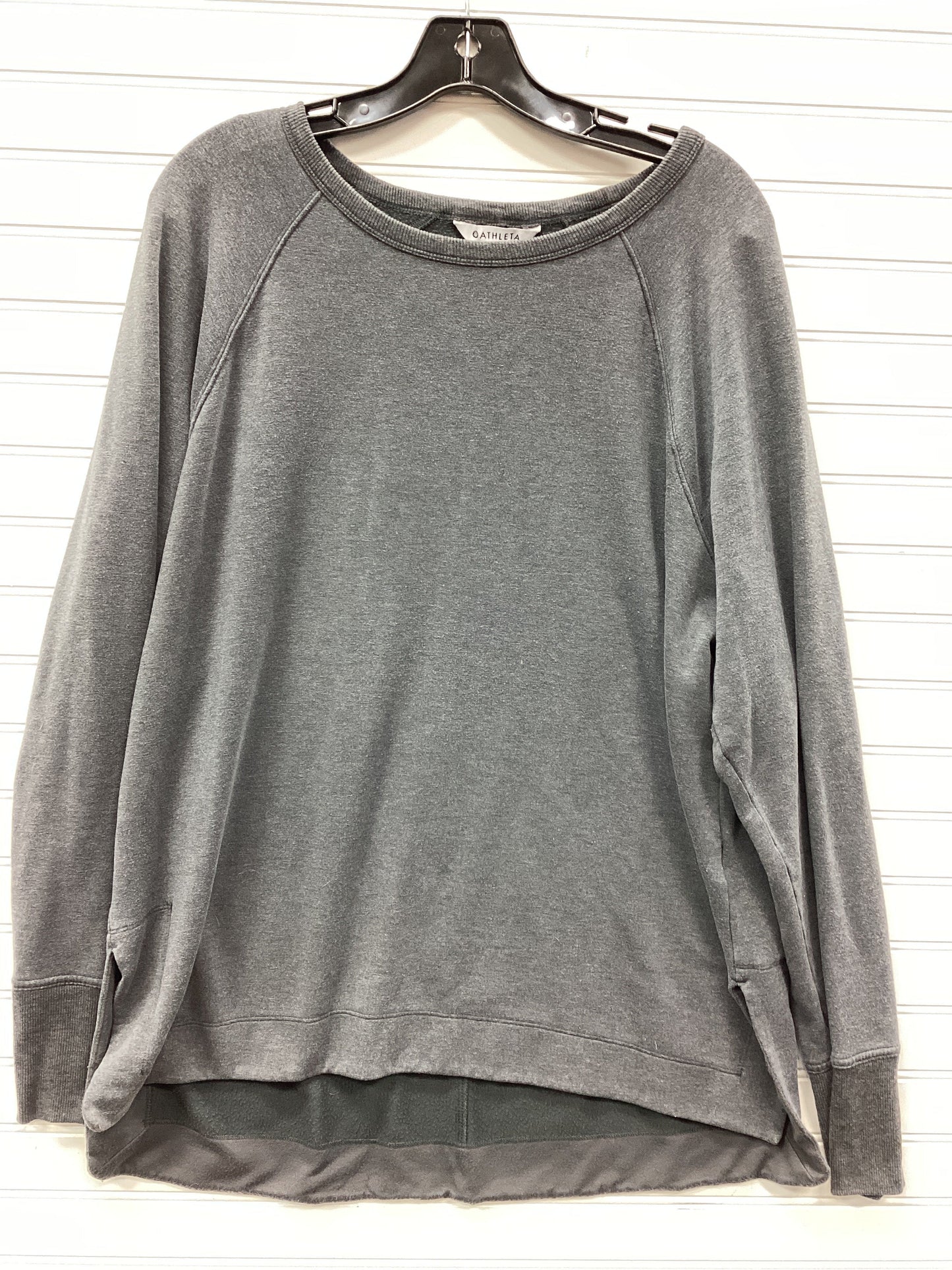 Athletic Top Ls Collar By Athleta In Grey, Size:Xl