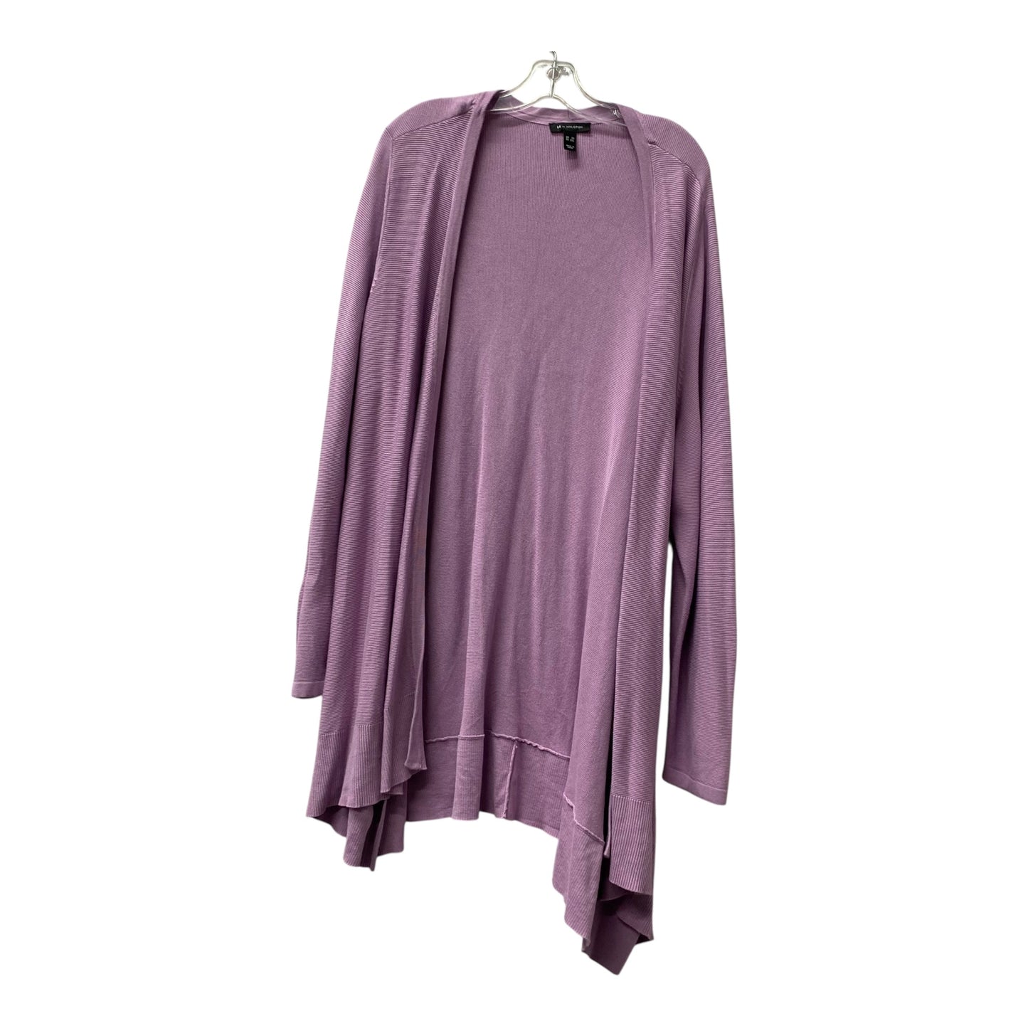 Sweater Cardigan By H For Halston In Purple, Size:3X