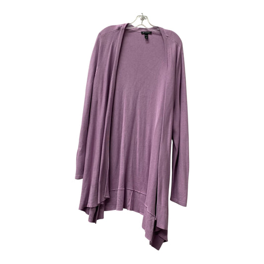 Sweater Cardigan By H For Halston In Purple, Size:3X