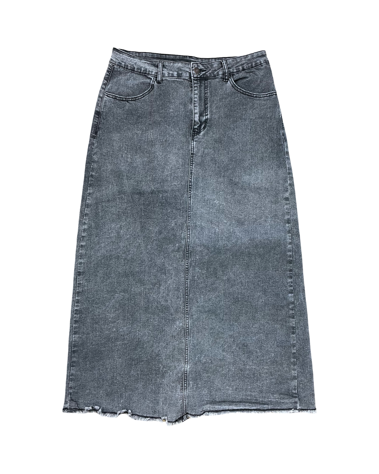 Skirt Midi By Clothes Mentor In Black Denim, Size:L
