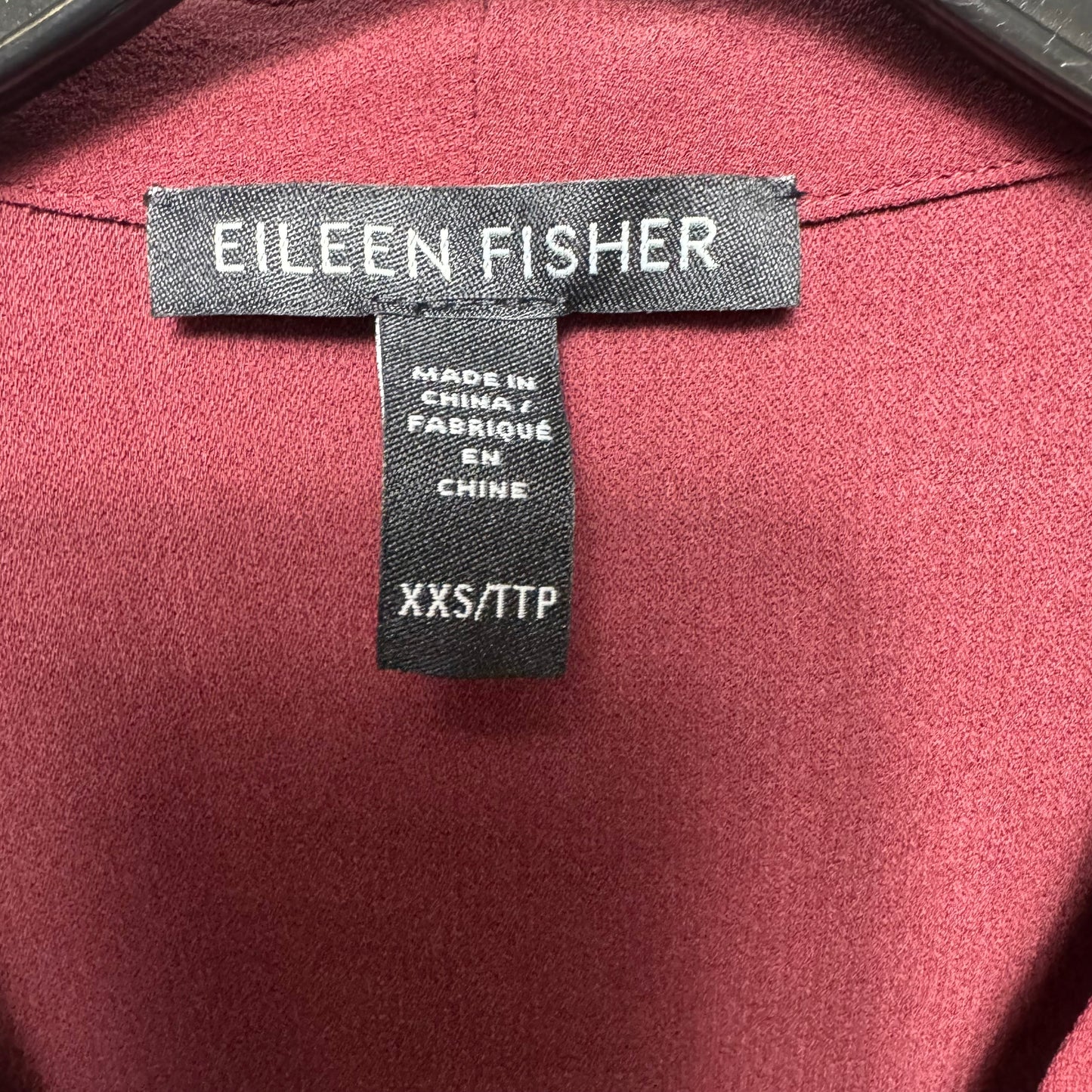Silk Top Long Sleeve By Eileen Fisher In Maroon, Size: XXS