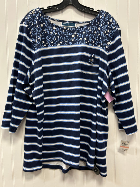 Top Ls By Karen Scott In Blue, Size:2X NWT