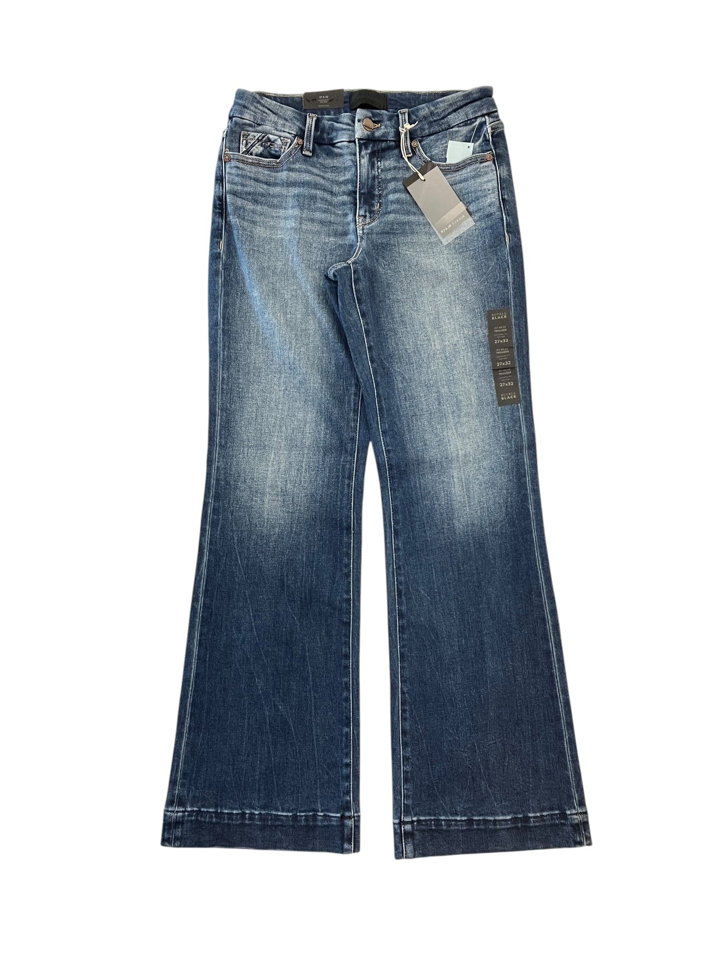 Jeans Boot Cut By Buckle Black In Blue Denim, Size:4