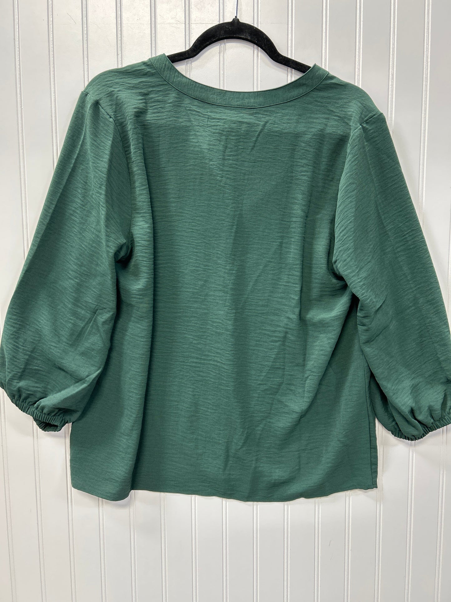 Blouse Ls By Bobeau In Green, Size:L