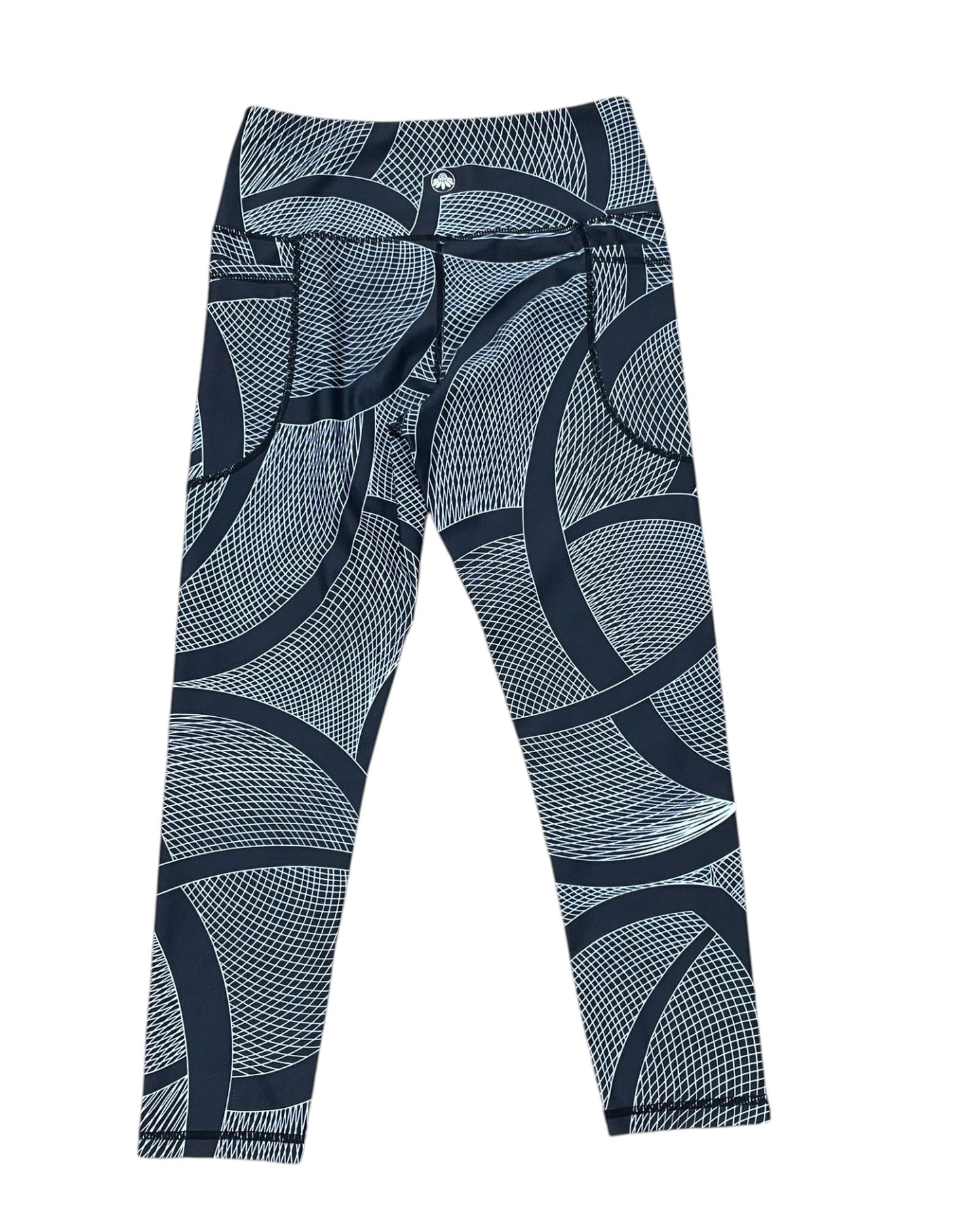 Athletic Leggings Capris By Senita In Black & White, Size:S