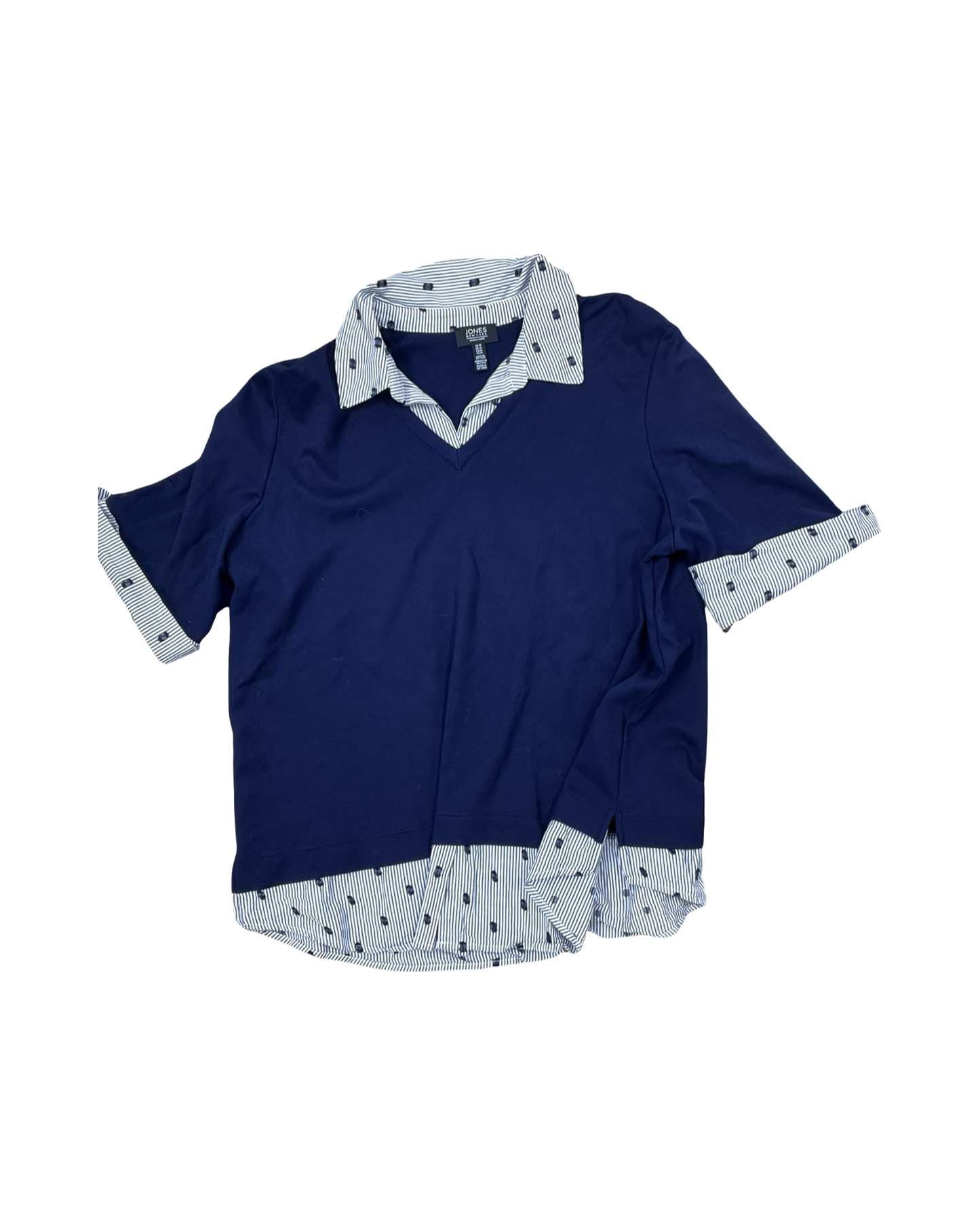 Top Ss By Jones New York In Blue & White, Size:Xl
