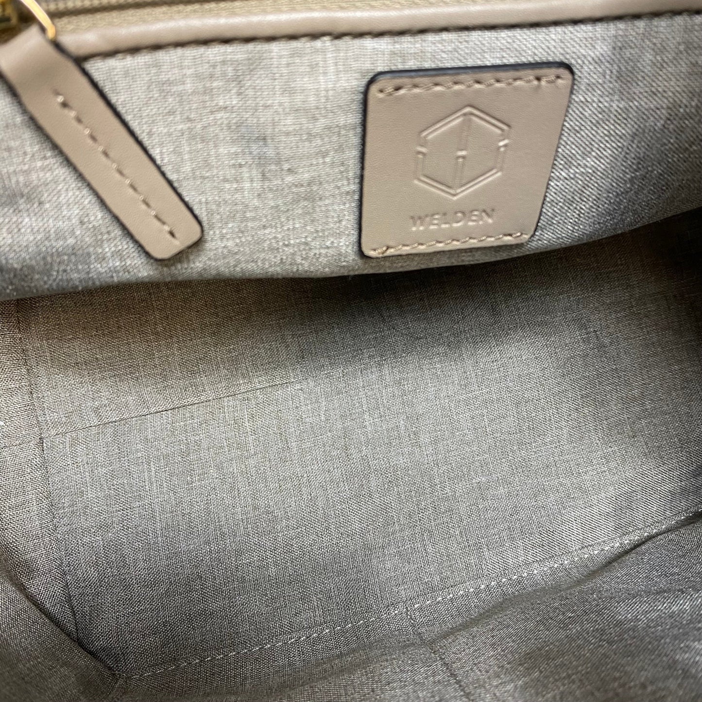 Handbag Leather By Welden, Size: Medium