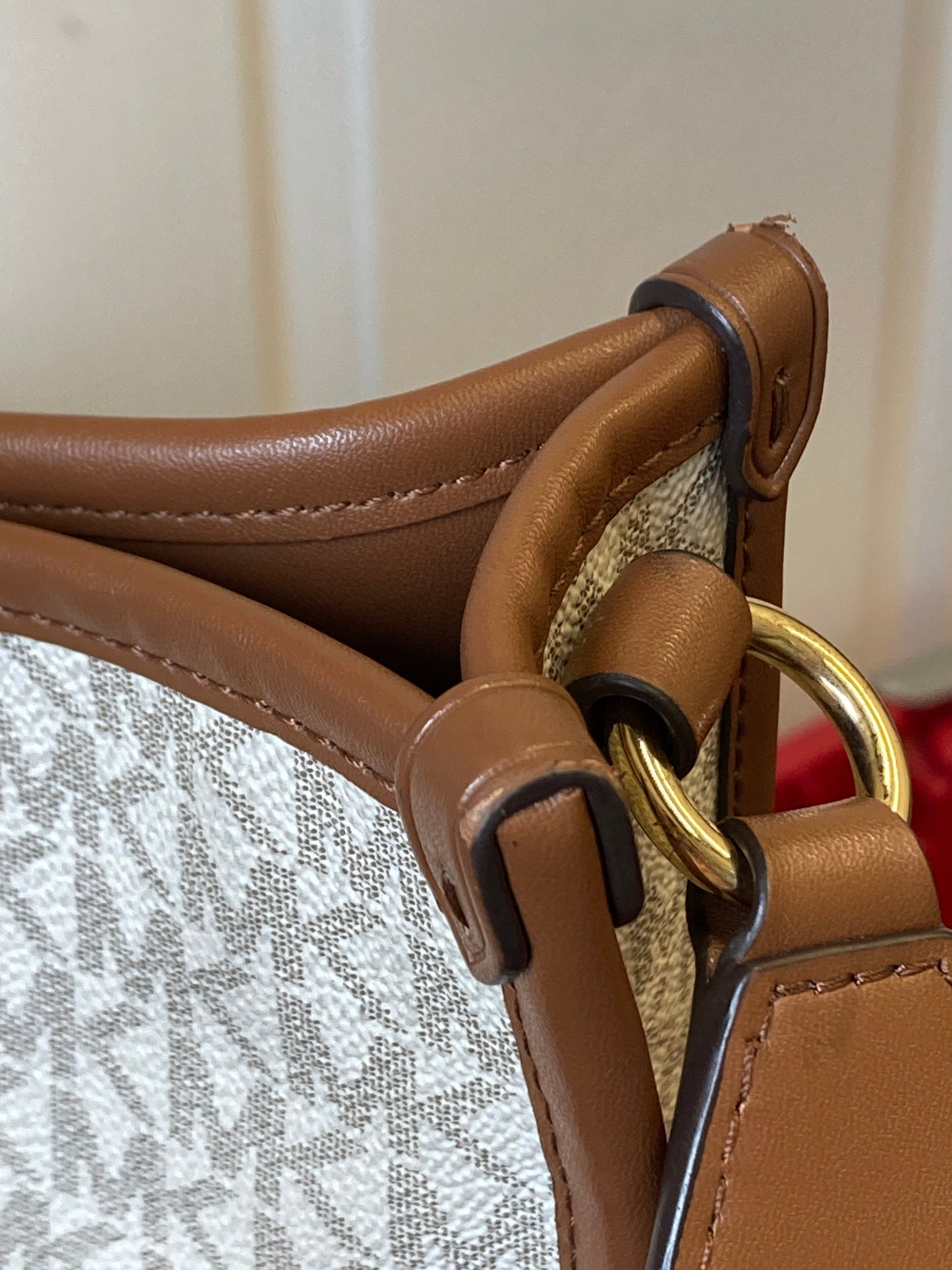 Crossbody Designer By Michael Kors In Cream, Size:Medium