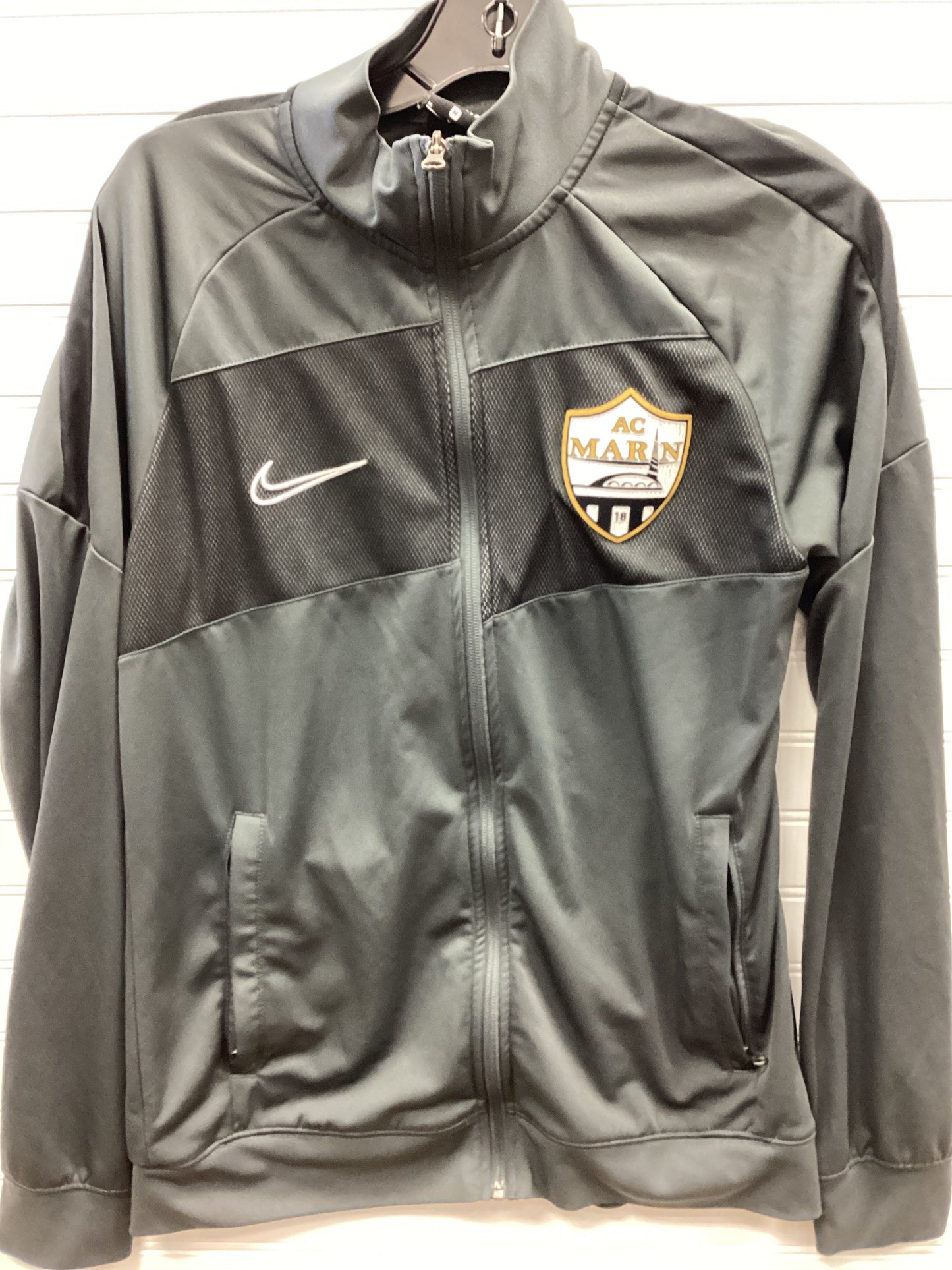 Athletic Jacket By Nike Apparel In Grey, Size:M