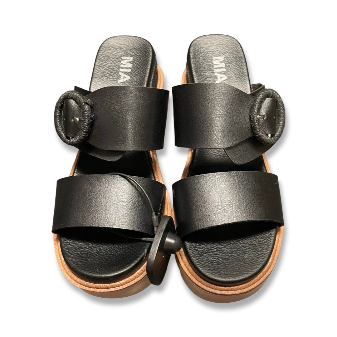 Sandals Heels Platform By Mia In Black, Size:8.5