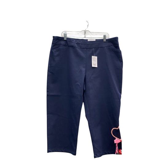 Pants Cropped By Croft And Barrow In Navy, Size:18