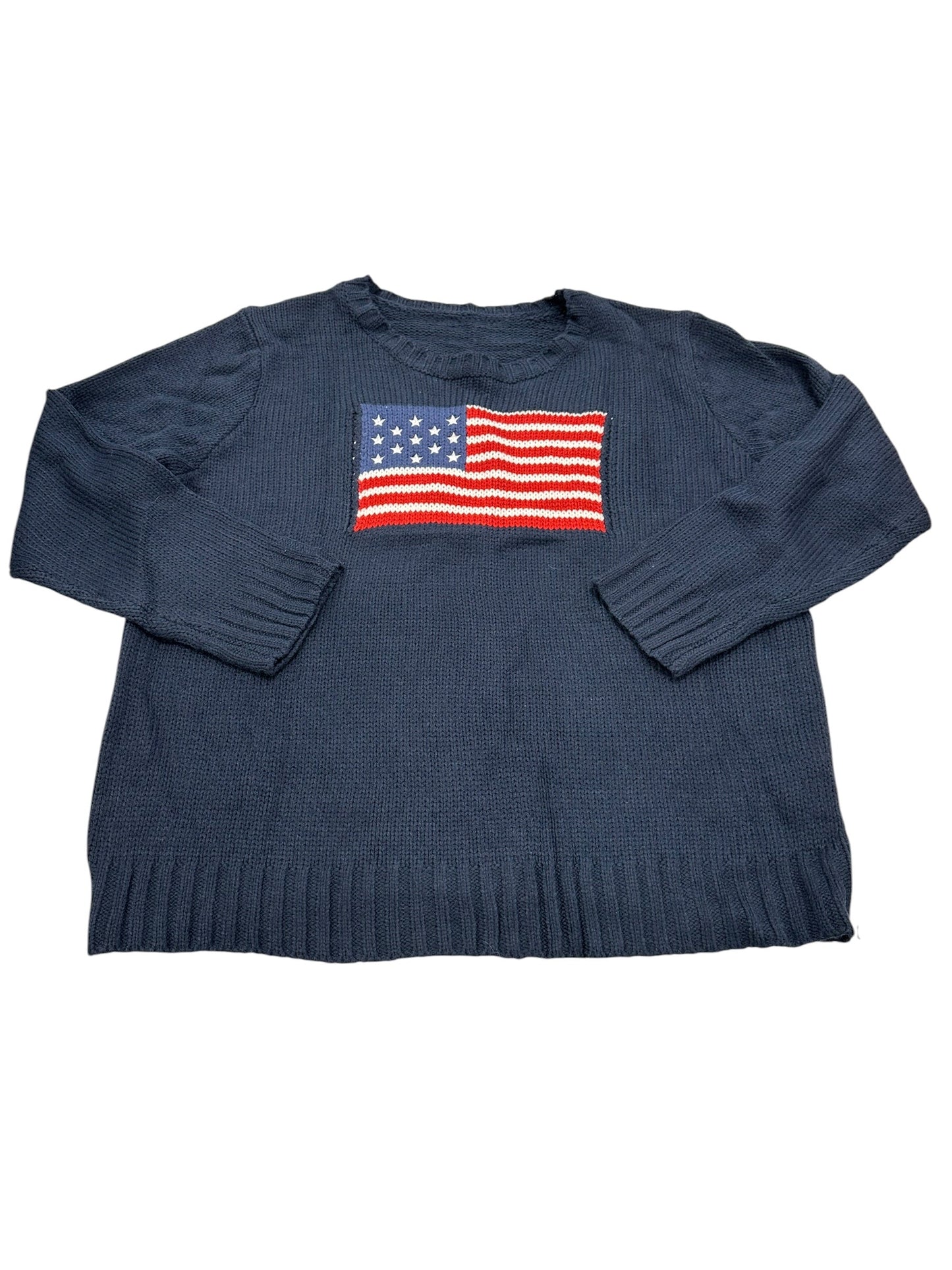 Sweater By Clothes Mentor In Blue & Red & White, Size:L
