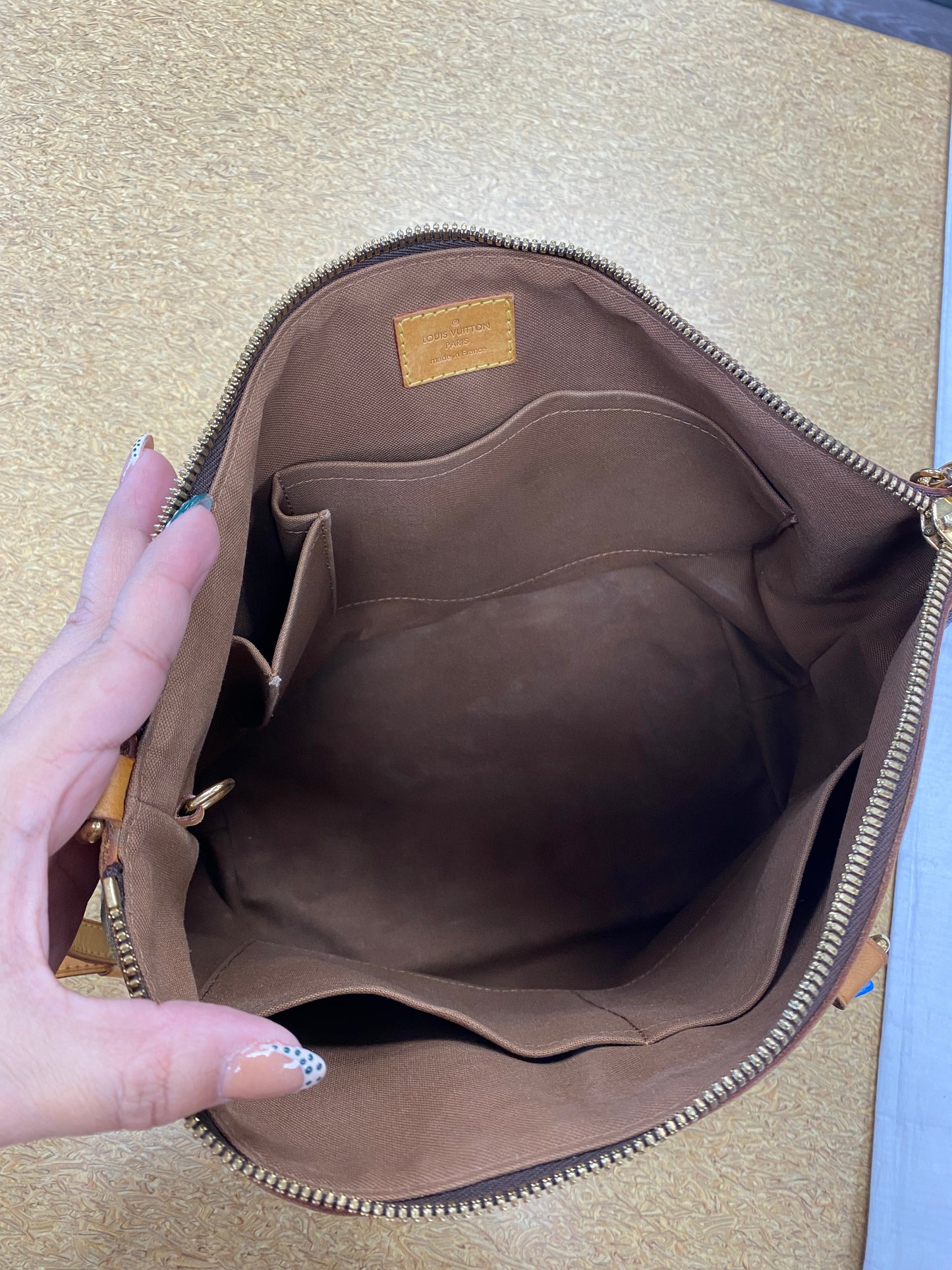 Handbag Luxury Designer By Louis Vuitton In Brown, Size:Medium