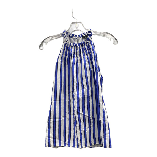 Top Sleeveless By Ann Taylor In Blue & White, Size:S