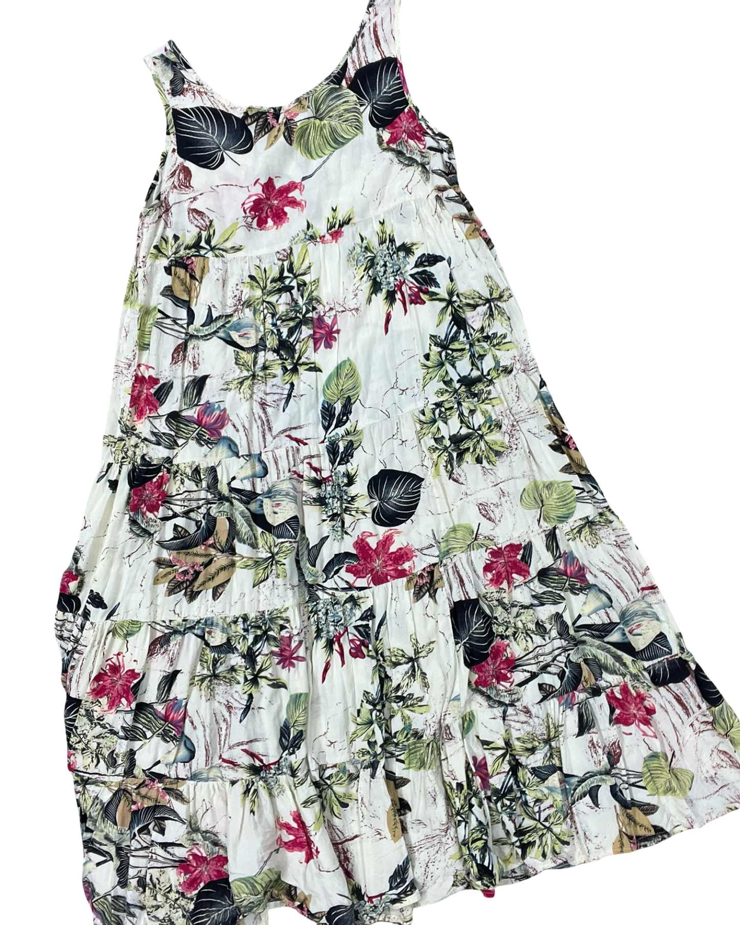 Dress Casual Midi By Clothes Mentor In Cream & Pink, Size:M
