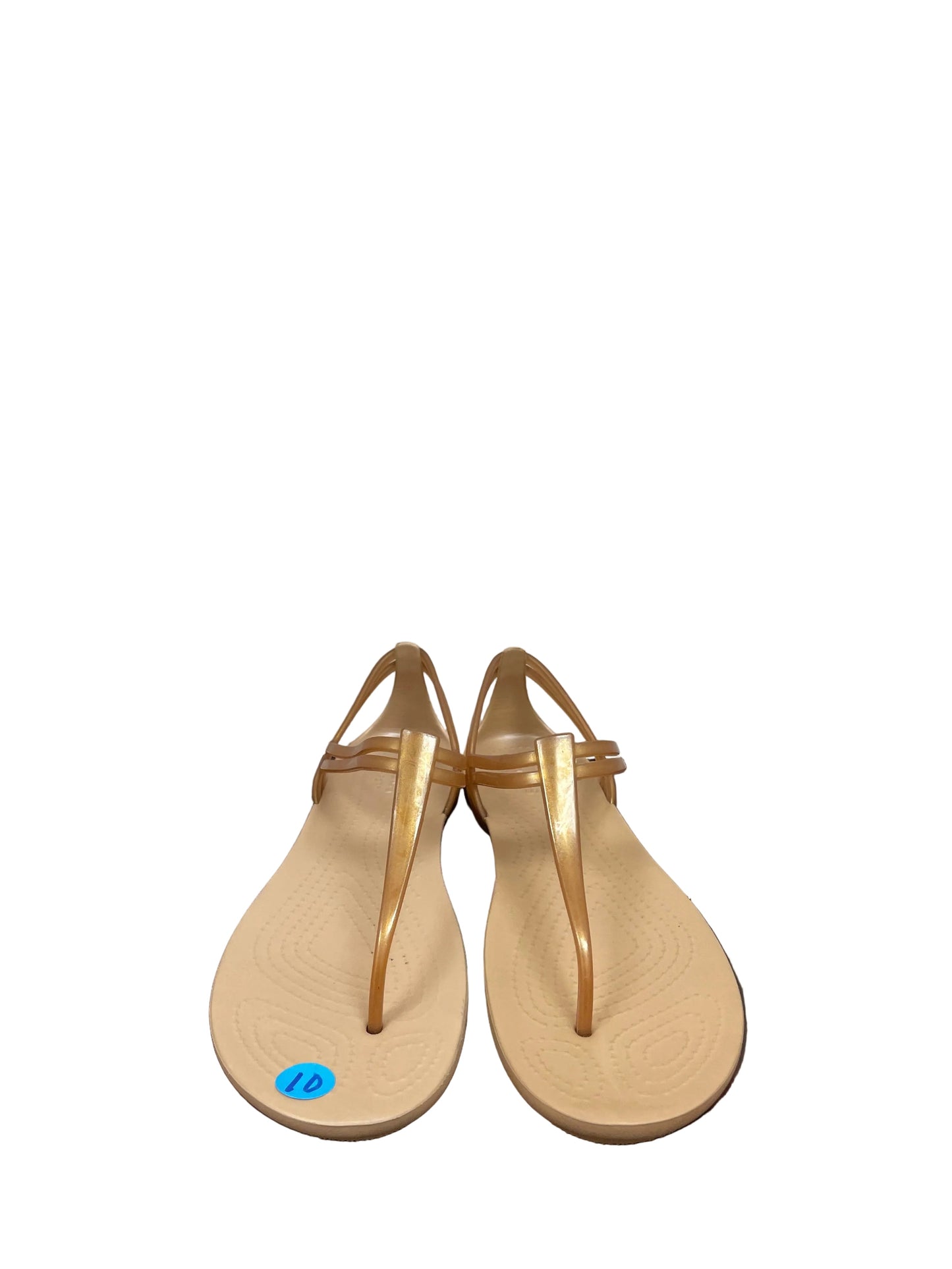 Sandals Flats By Crocs In Tan, Size:8