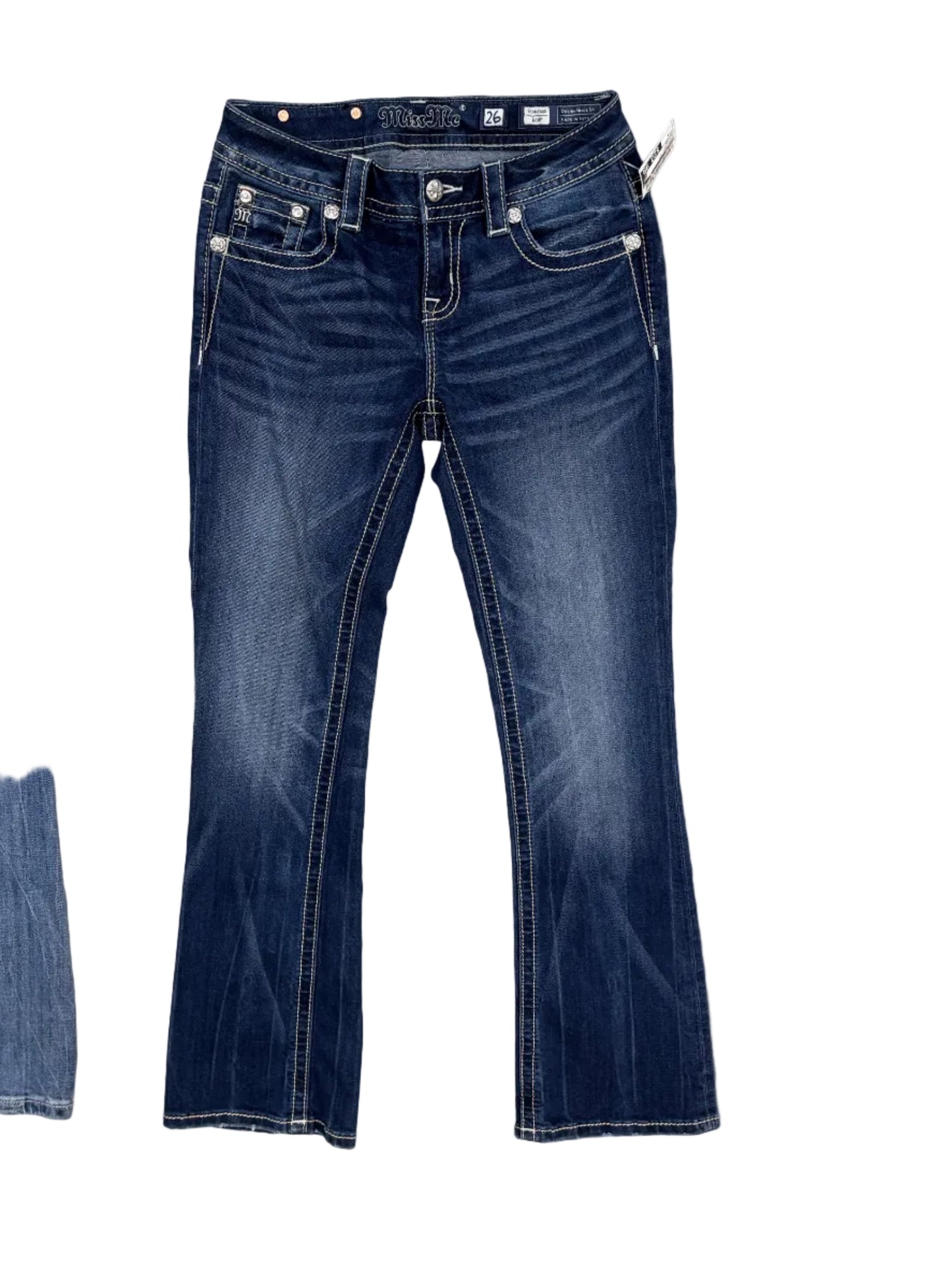 Jeans Boot Cut By Miss Me In Blue Denim, Size:4