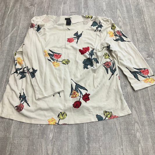 Top 3/4 Sleeve By Ann Taylor In Floral Print, Size:M