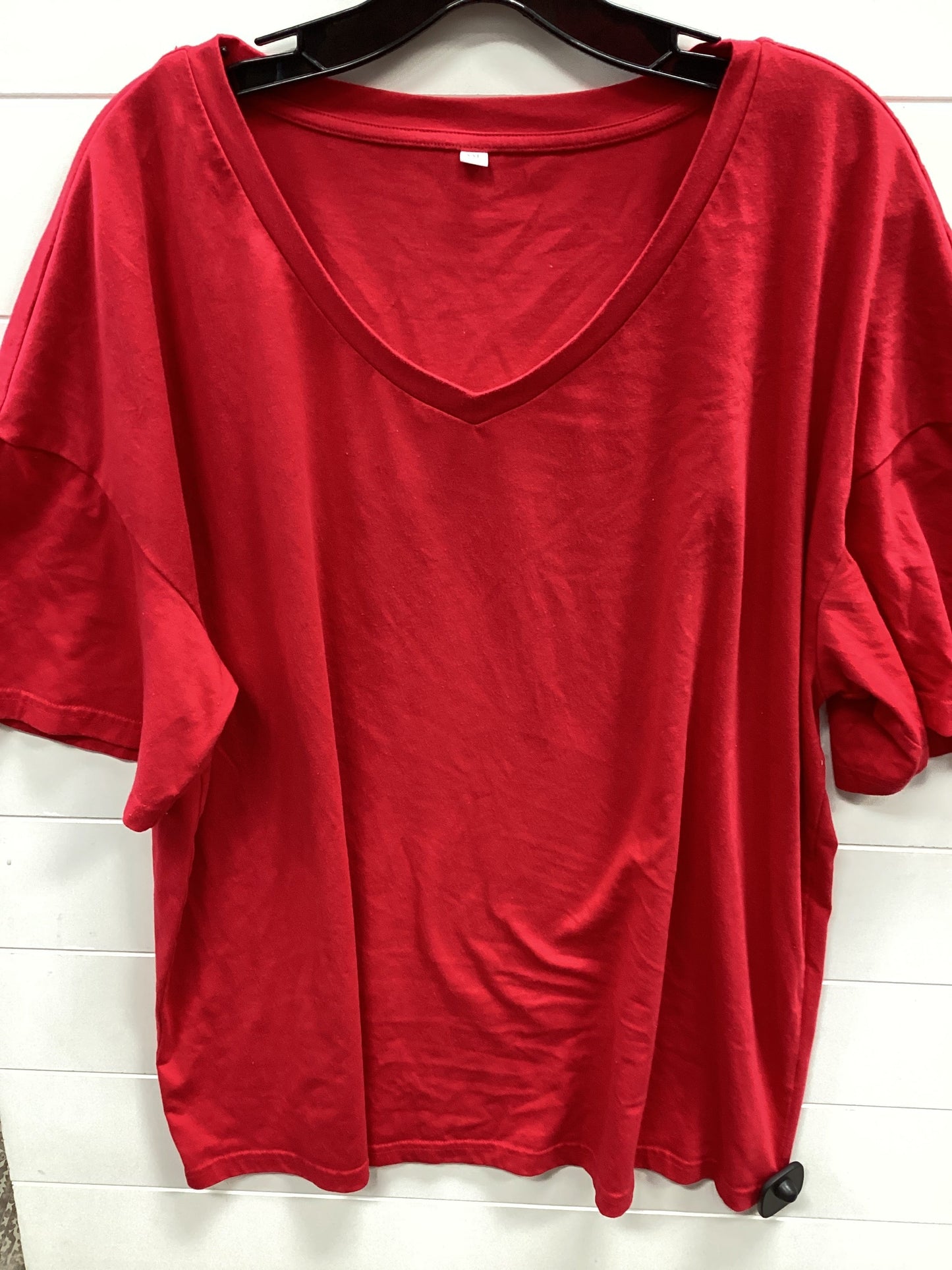 Top Ss Basic By Clothes Mentor In Red, Size:1X
