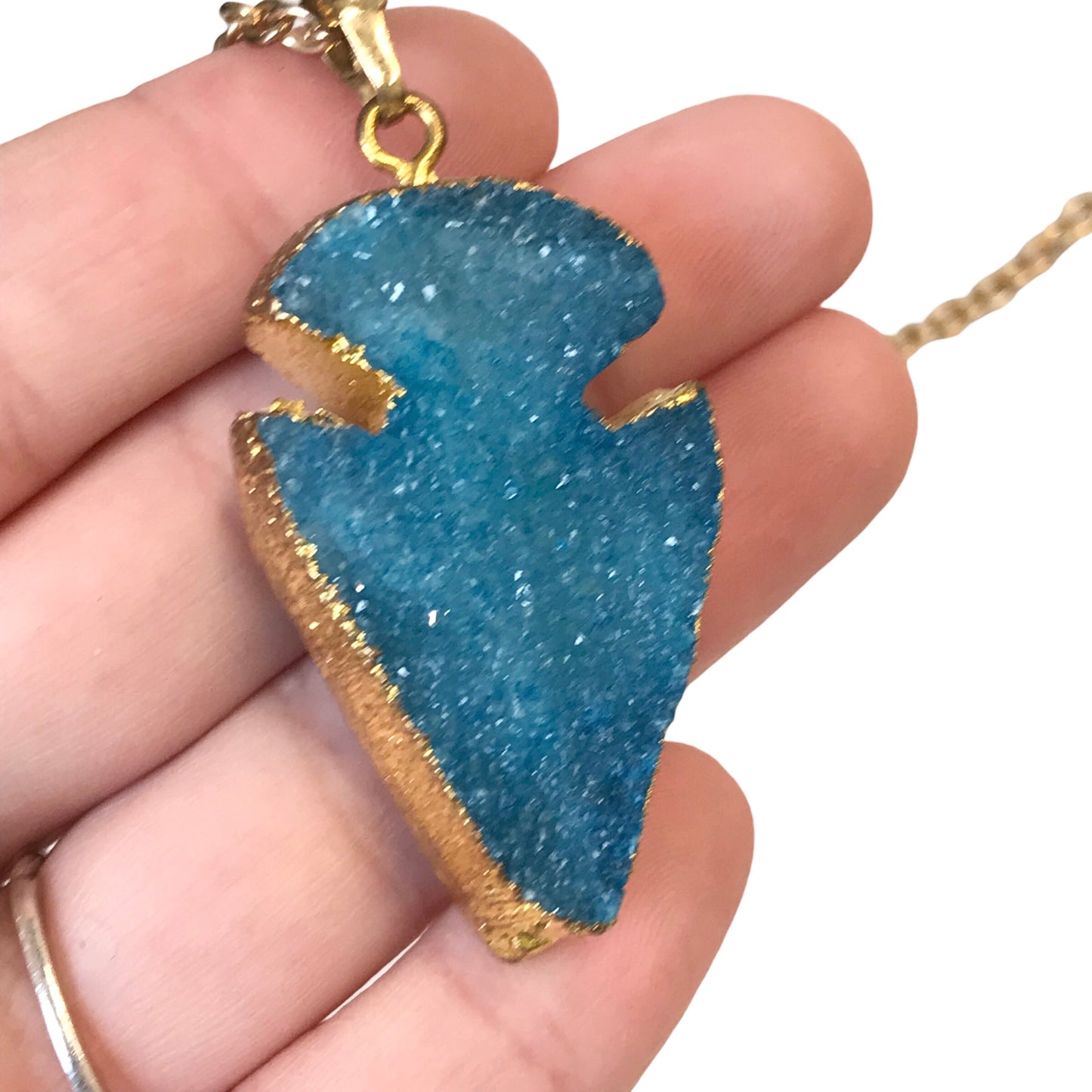 Necklace Charm In Blue & Gold