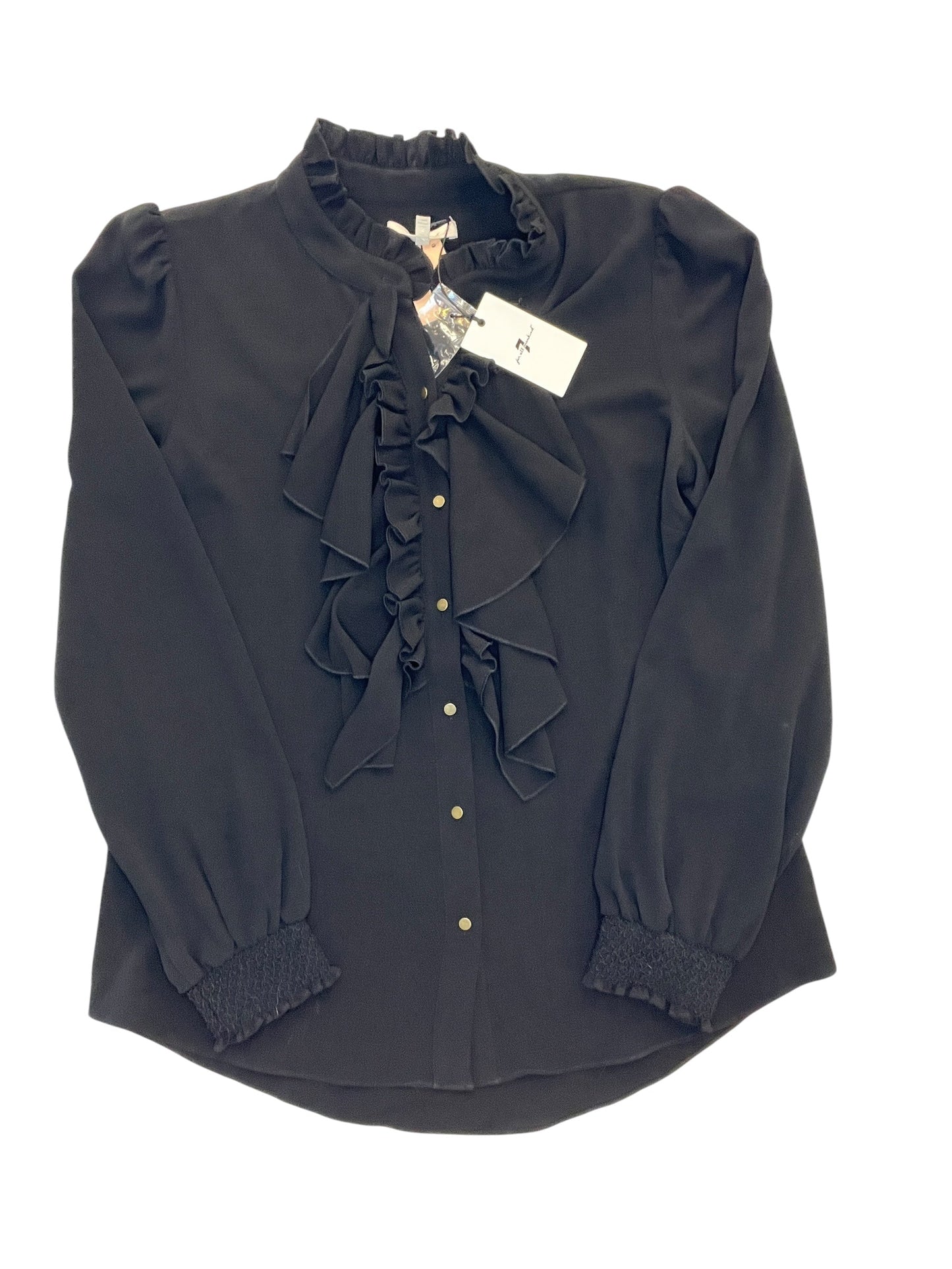Blouse Ls By 7 For All Mankind In Black, Size:S