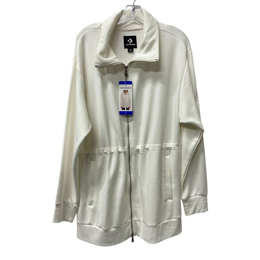Athletic Jacket By Converse In Ivory, Size:L
