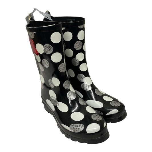 Boots Rain By Disney Store In Black & White, Size:9