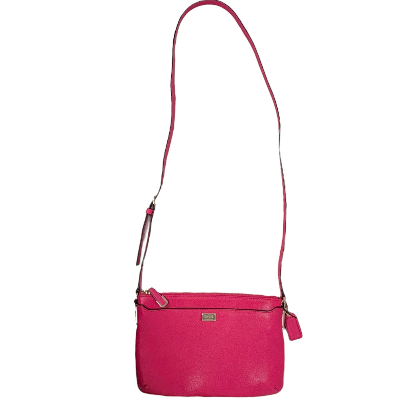 Madison Leather Swingpack Crossbody Designer By Coach In Pink Ruby, Size: Small