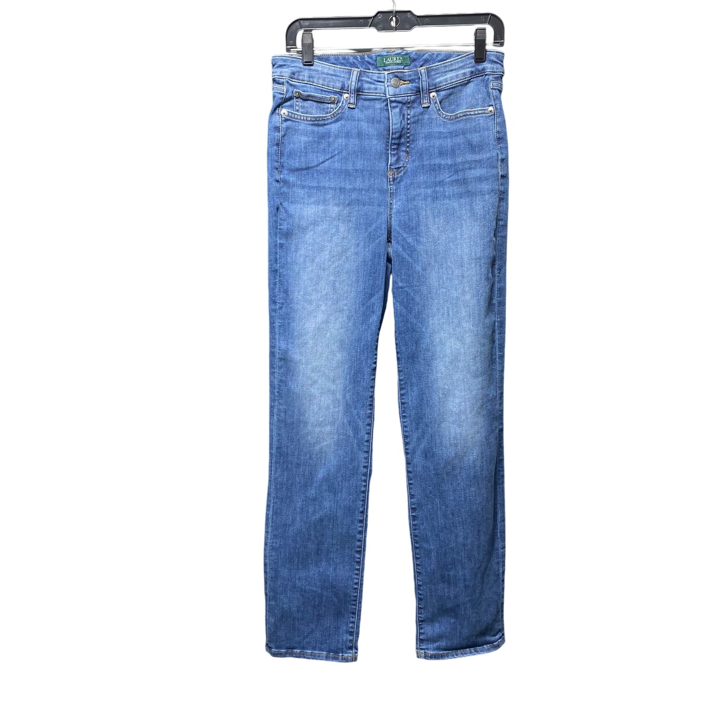 Jeans Straight By Lauren By Ralph Lauren In Blue Denim, Size: 10