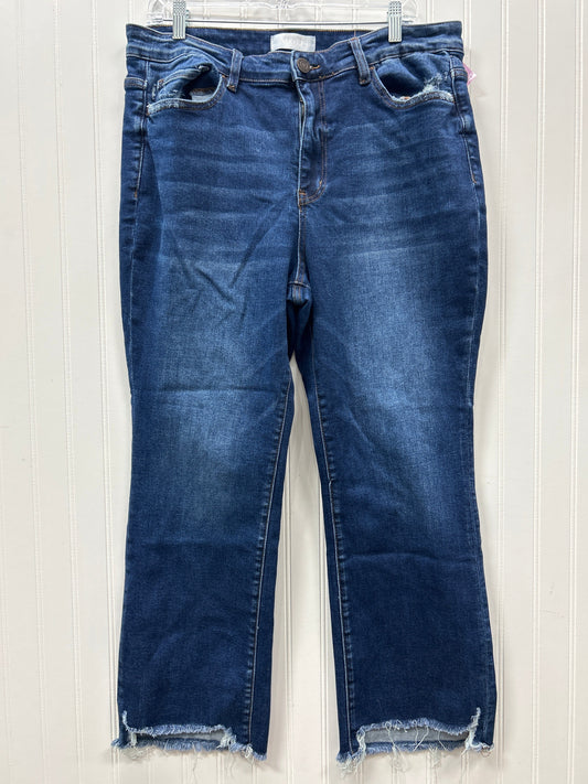 Jeans Straight By Vervet In Blue Denim, Size:14
