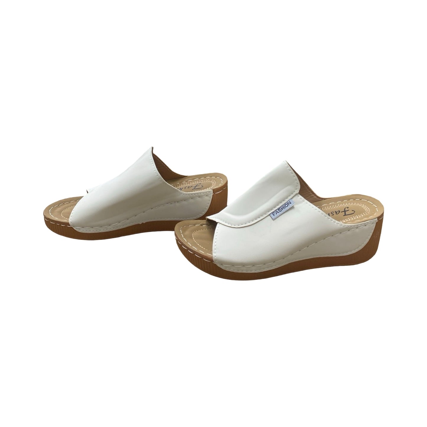 Sandals Heels Wedge By Cmc In Cream, Size:6.5