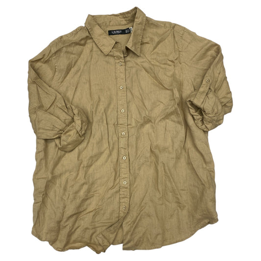 Top Ls By Lauren By Ralph Lauren In Brown, Size:3X