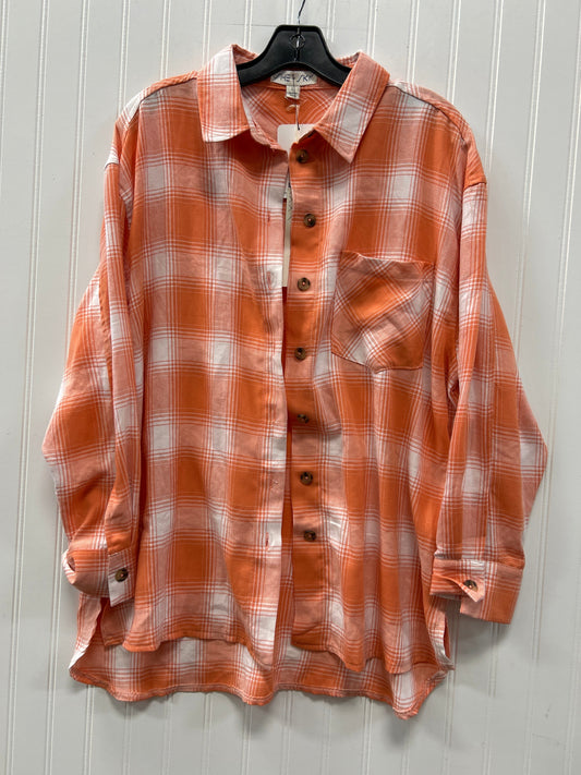 Top Ls By She + Sky In Orange, Size:L NWT