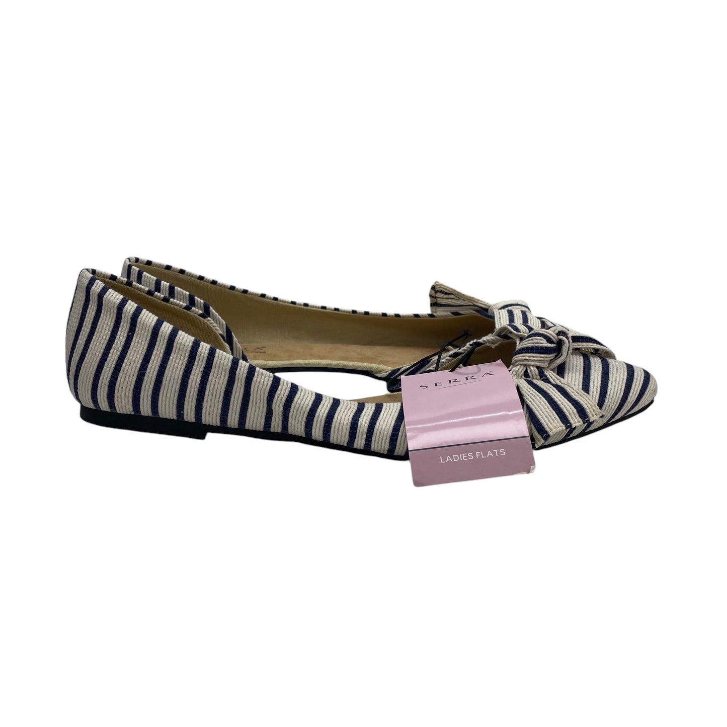 Shoes Flats By Serra In Blue & Cream, Size:10