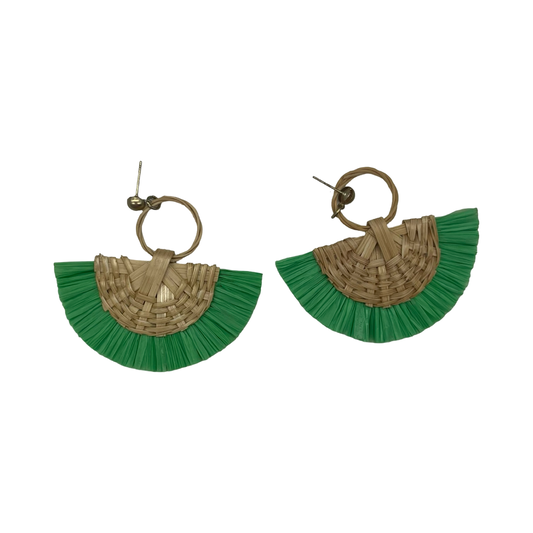Earrings Statement By Clothes Mentor In Green & Tan