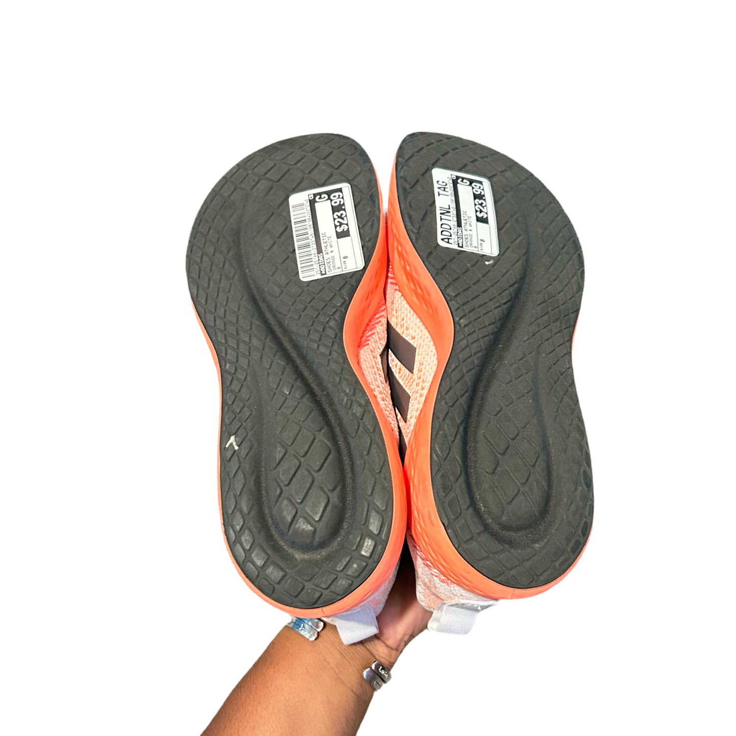 Orange & White Shoes Athletic By Adidas, Size: 8