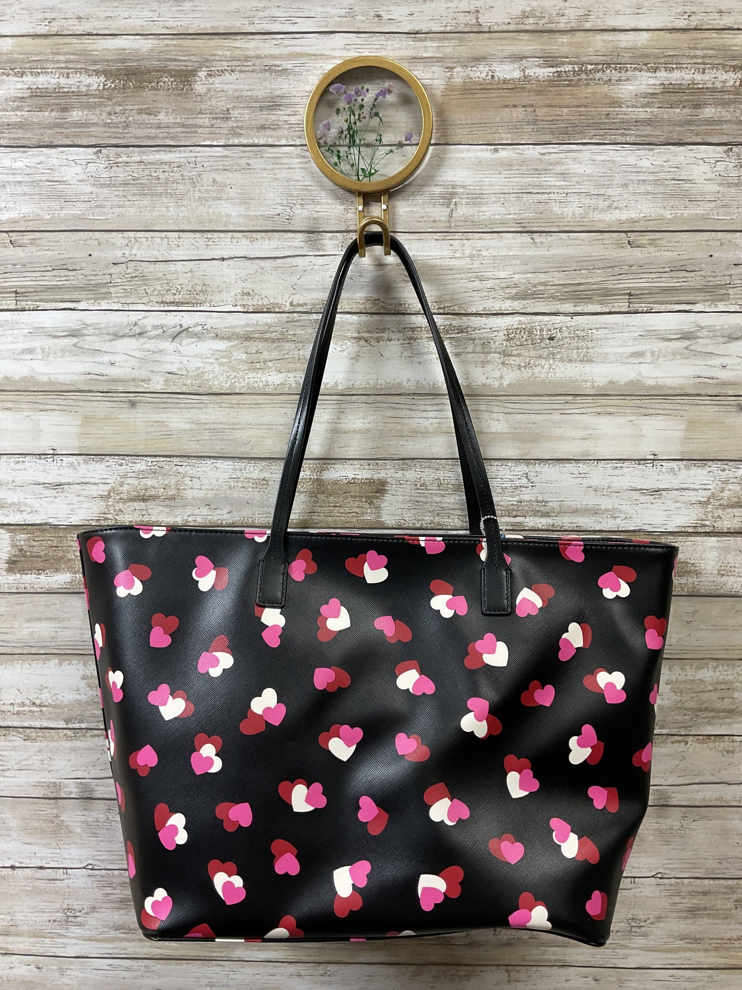 Handbag Designer By Kate Spade In Black & Pink, Size:Large