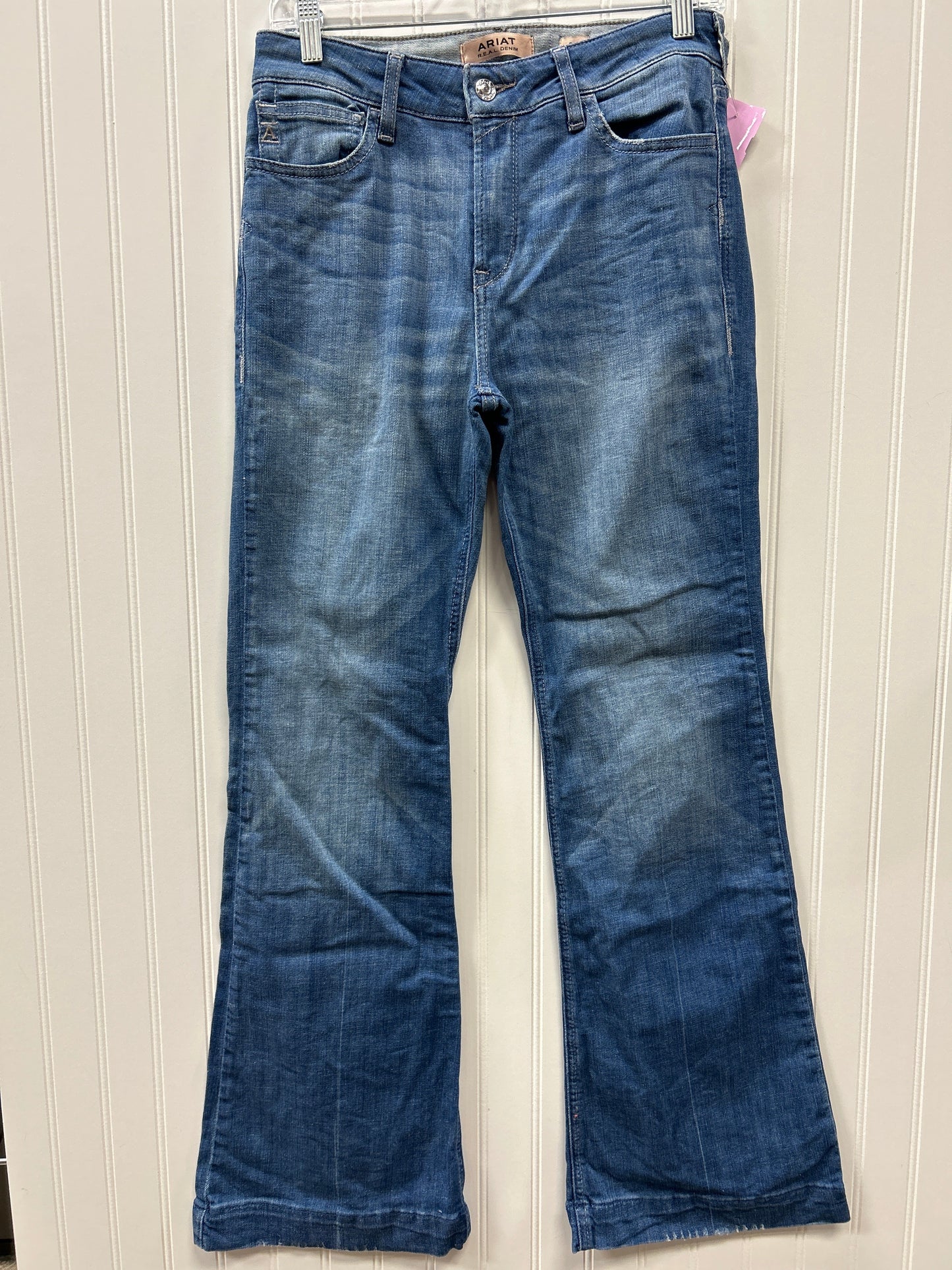 Jeans Flared By Ariat In Blue Denim, Size:6