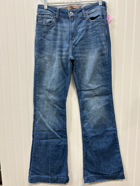 Jeans Flared By Ariat In Blue Denim, Size:6
