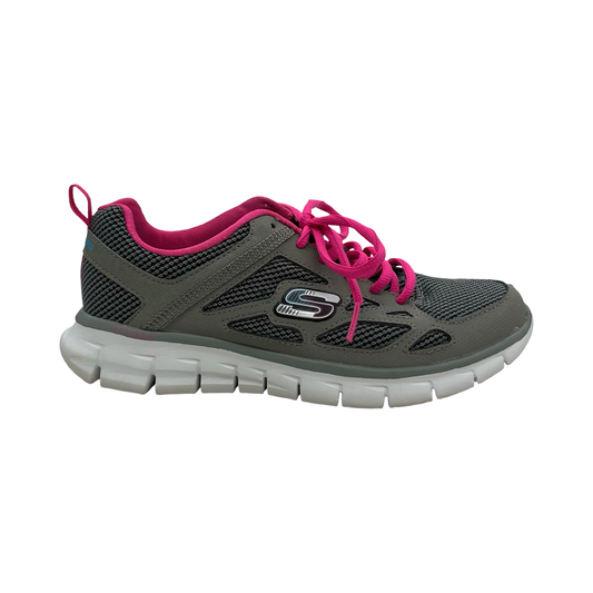 Shoes Athletic By Skechers In Grey & Pink, Size:5.5