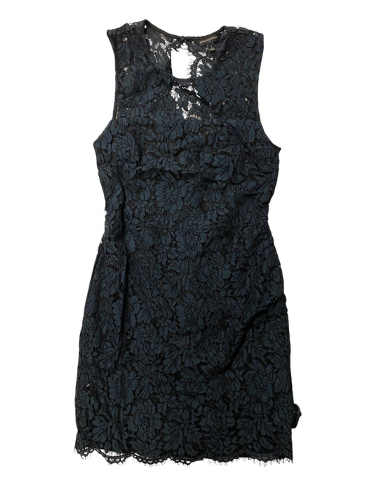 Dress Casual Midi By Banana Republic In Black & Blue, Size:6