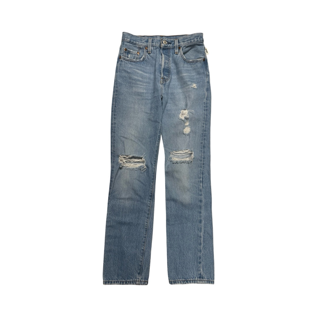 Jeans Straight By Levis In Blue Denim, Size:0