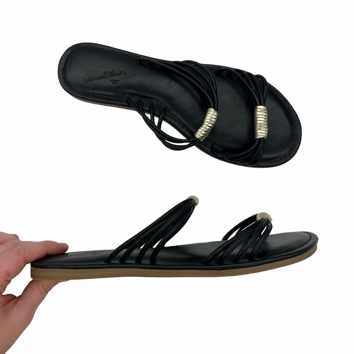 Sandals Flats By Universal Thread In Black, Size:7.5