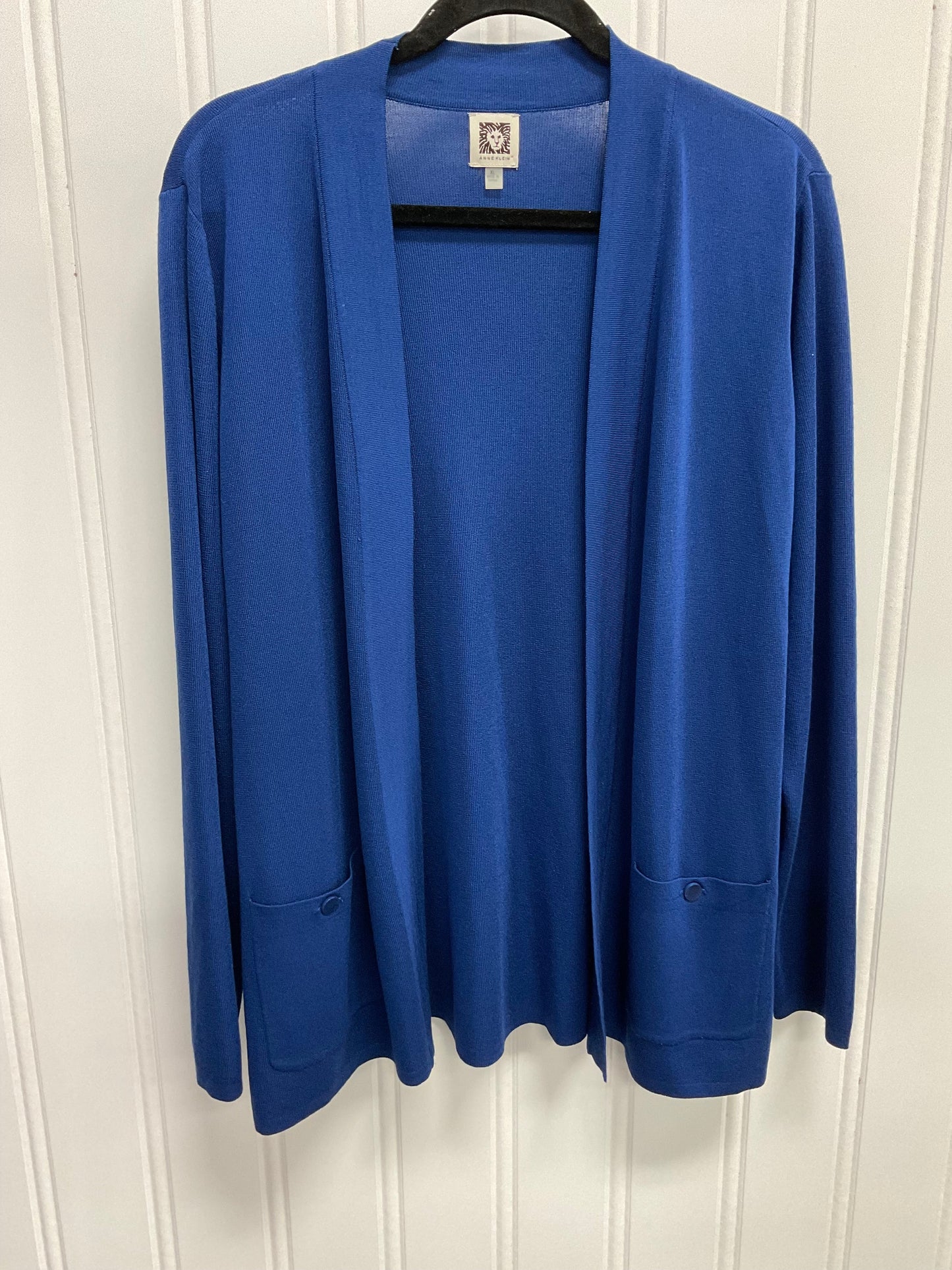 Cardigan By Anne Klein In Blue, Size:Xl