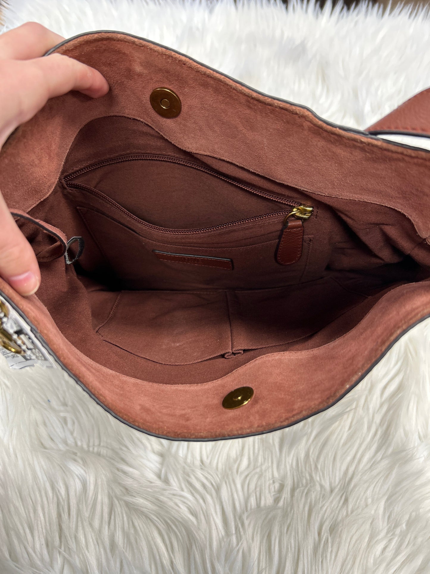 Handbag Designer By Frye In Brown, Size:Large